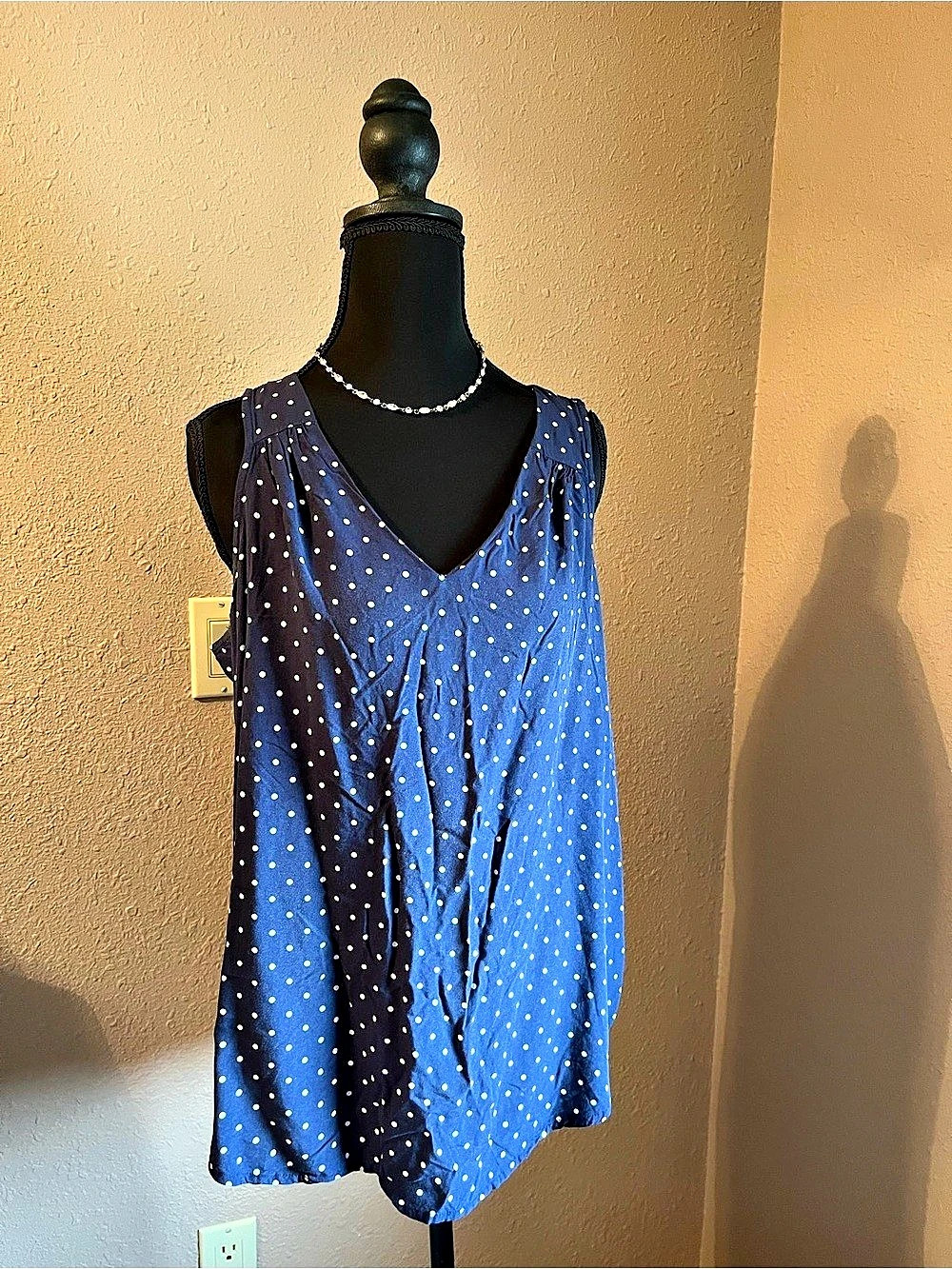 Old Navy Polka Dot Tunic Navy & White Size Medium Like New Coastal